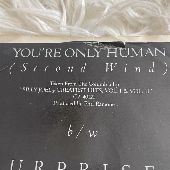 Vtg Billy Joel you’re only human second wind 45 small record in paper sleeve - Picture 14 of 16